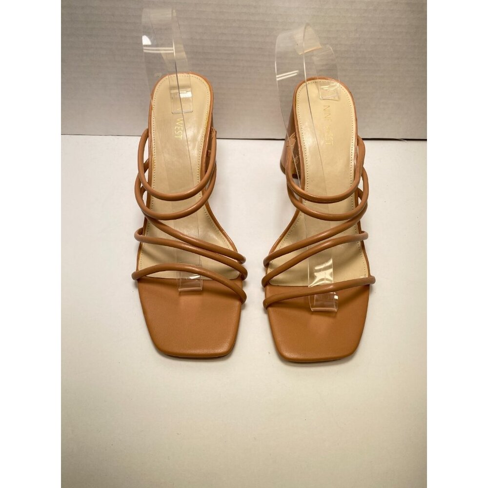 Nine West Girlie Women's Strappy Nude Sandal Heel s Sz 11 - Picture 3 of 8